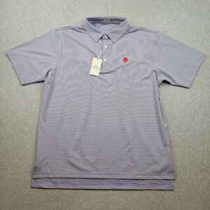 GenTeal Performance Polo Mens XL Navy Club Pinstripe Short Sleeve Stretch